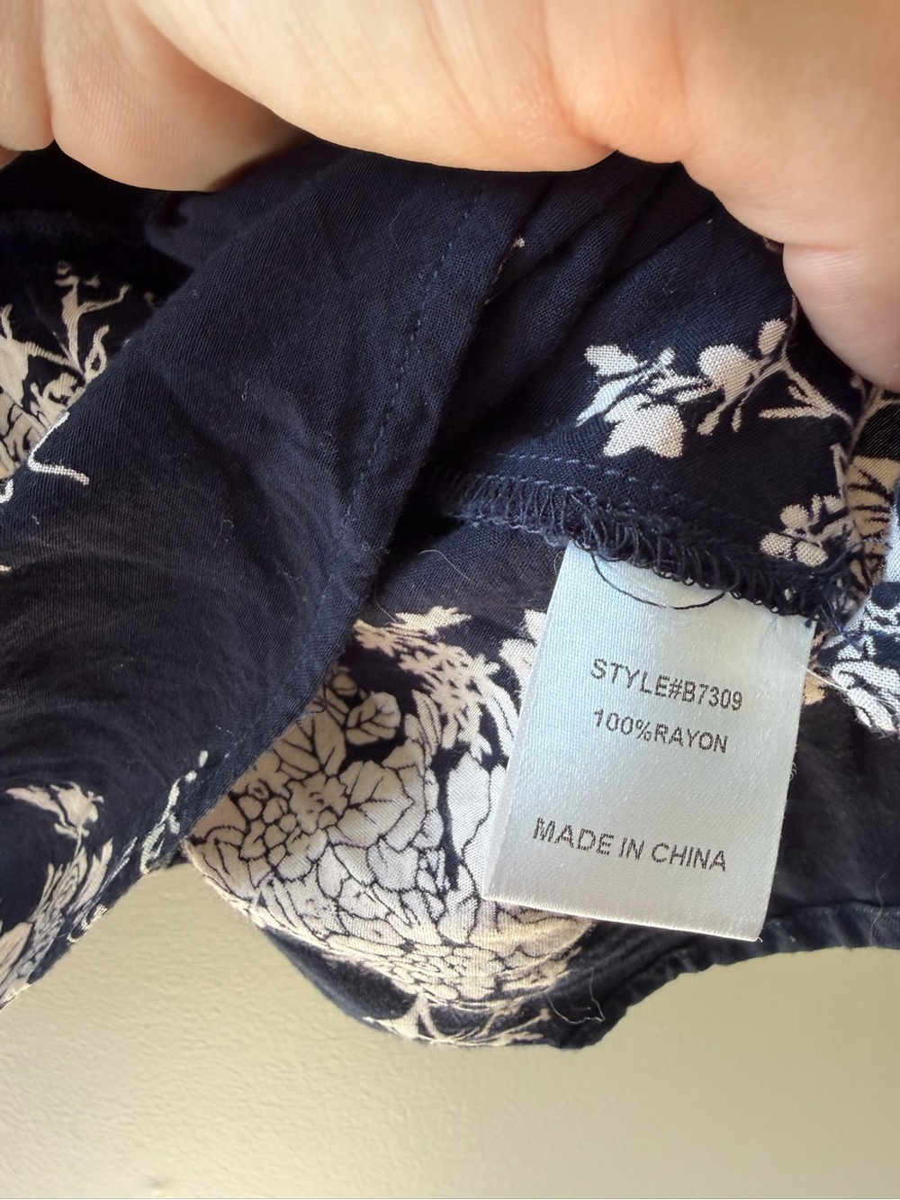 Women's Black Floral Peasant Top - Picture 5 of 5